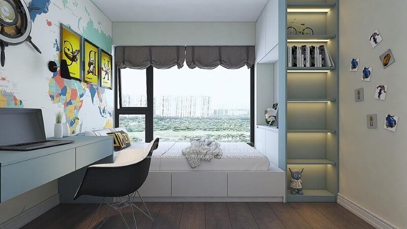 Tạo ra một thiết kế nội thất phòng ngủ hiện đại cho bé trai.